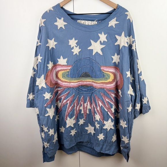 Magnolia Pearl Francis Magic Top Stars Planet Saturn Rainbow Rings Blue Nirvana - Picture 2 of 10